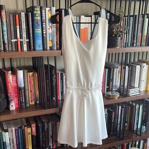 White Sleeveless Scoop Neck Tennis Dress